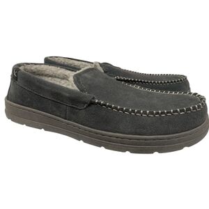 Eddie Bauer Men's Gray Slippers XXL 13  Suede Upper Memory Foam Cushioned Insole